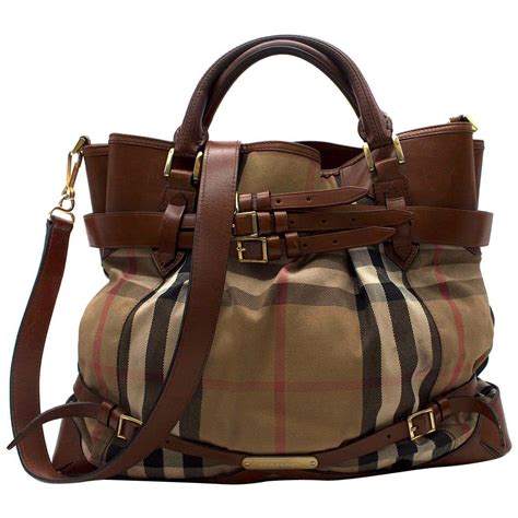 burberry nova check canvas & black leather shoulder bag|Burberry nova check tote price.